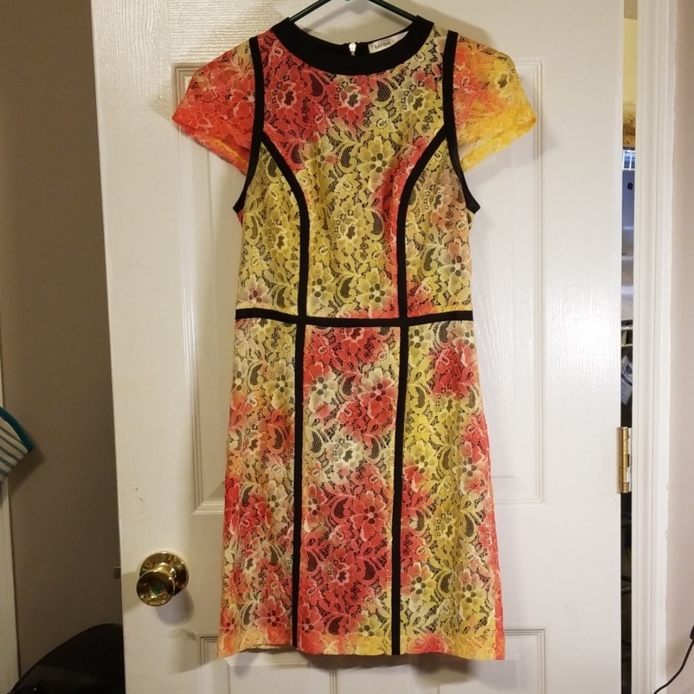Kensie Red Pop Combo Dress Size 4